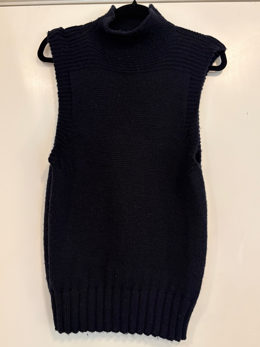 Giorgio Armani Black Sleeveless Turtleneck Knit Vest